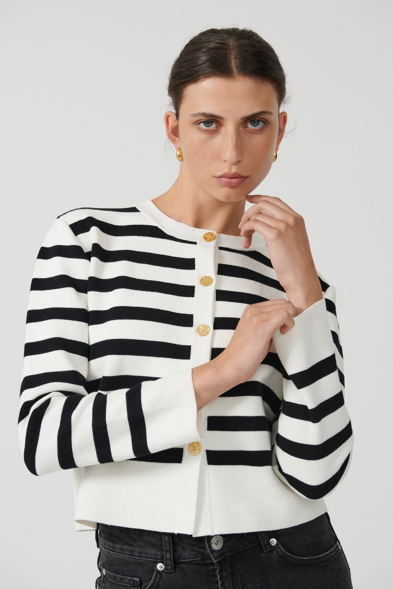 GALA CARDIGAN - BLACK BRETON