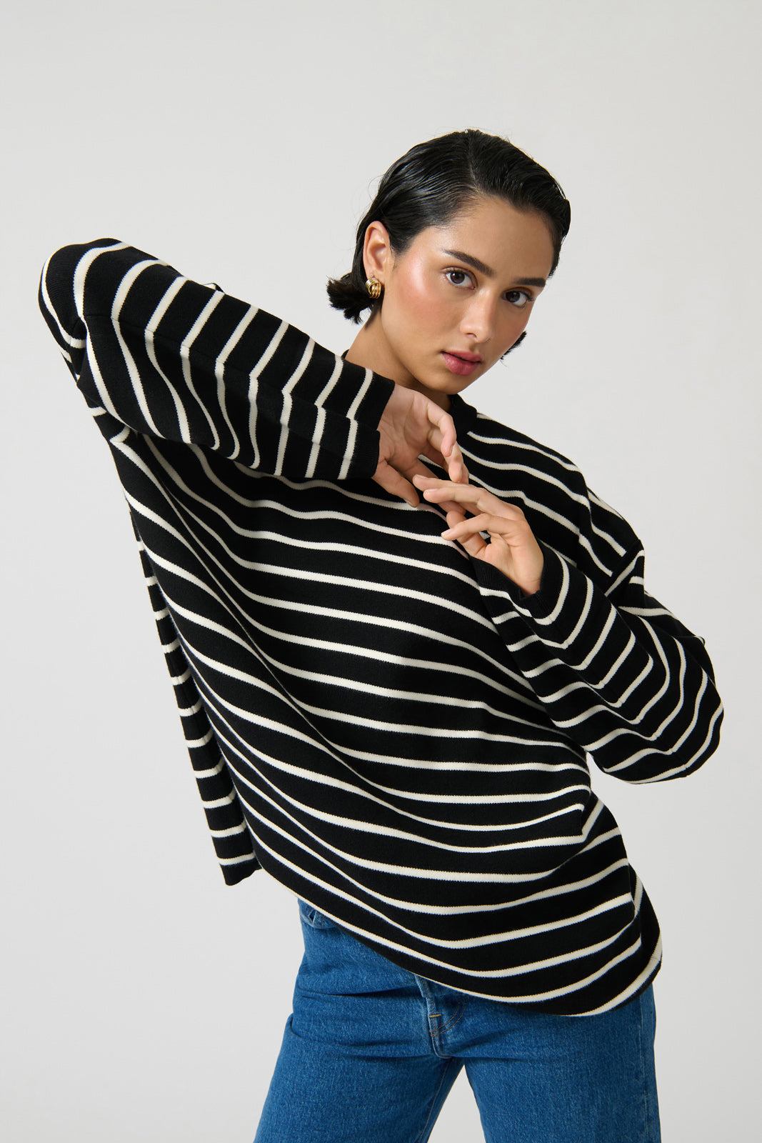 BLANCA SWEATER - BLACK/ IVORY