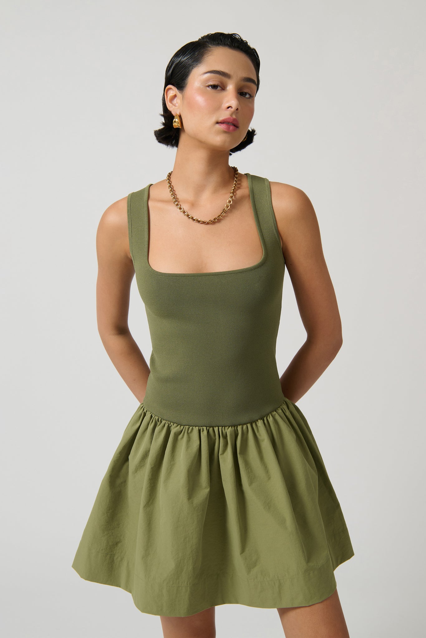 UXIA DRESS - KHAKI [FINAL SALE]