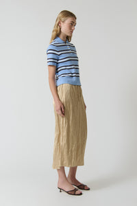 ELVIRA POLO TOP - BLUE STRIPE