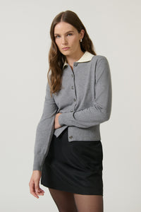 SARAH CARDIGAN - HEATHER GREY