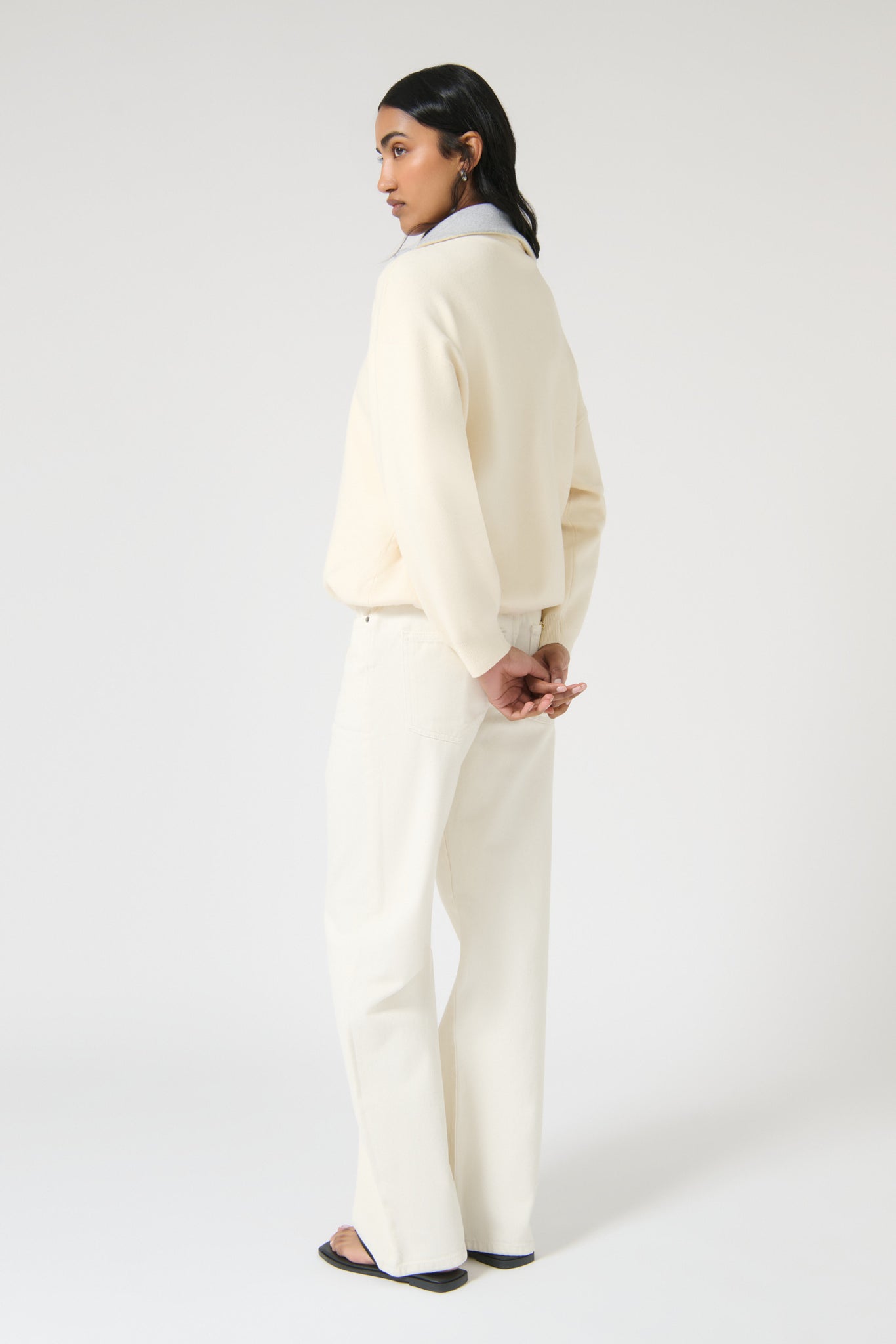 NEREA SWEATER - IVORY/GREY