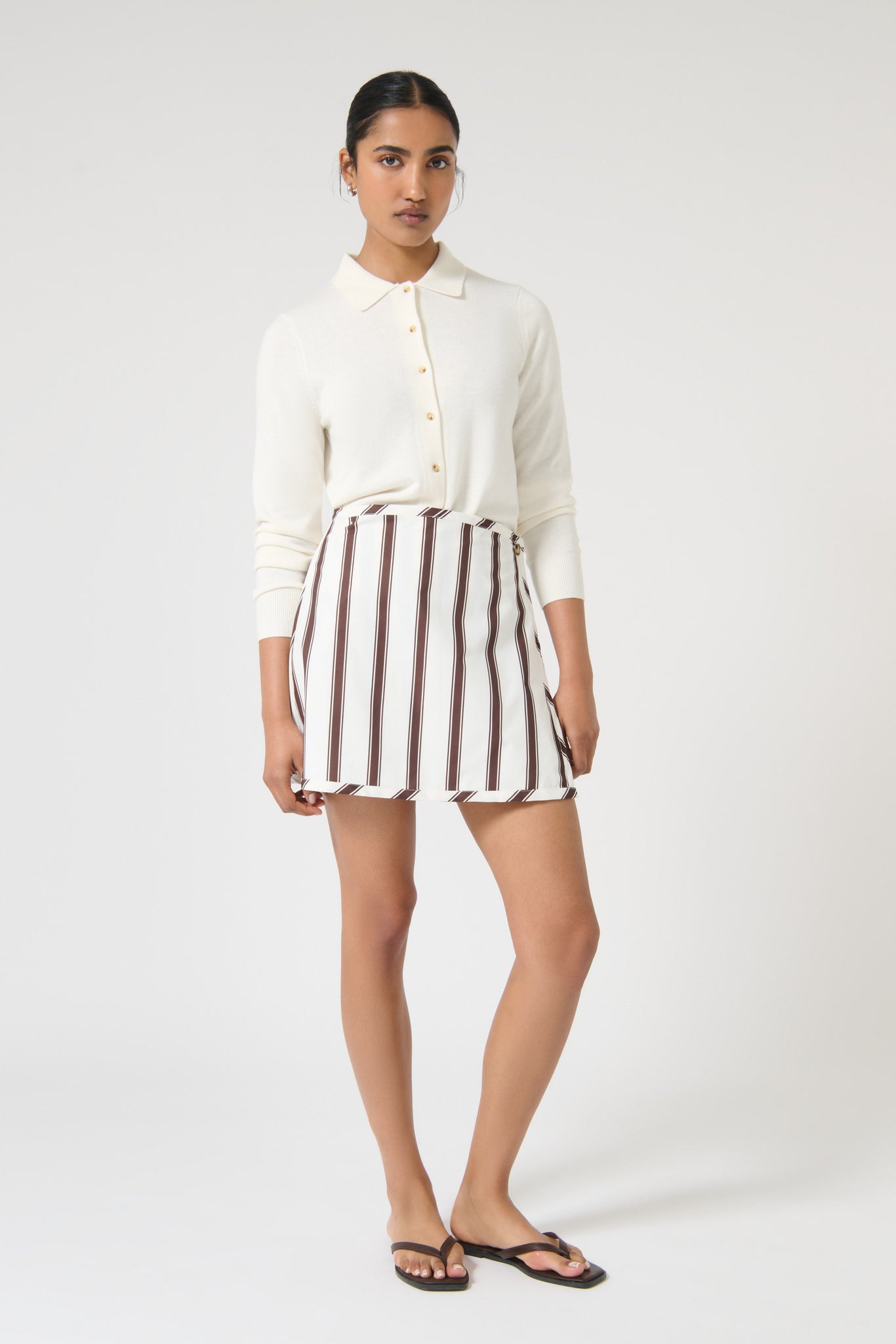 CONCHITA SKIRT - CHOC STRIPE