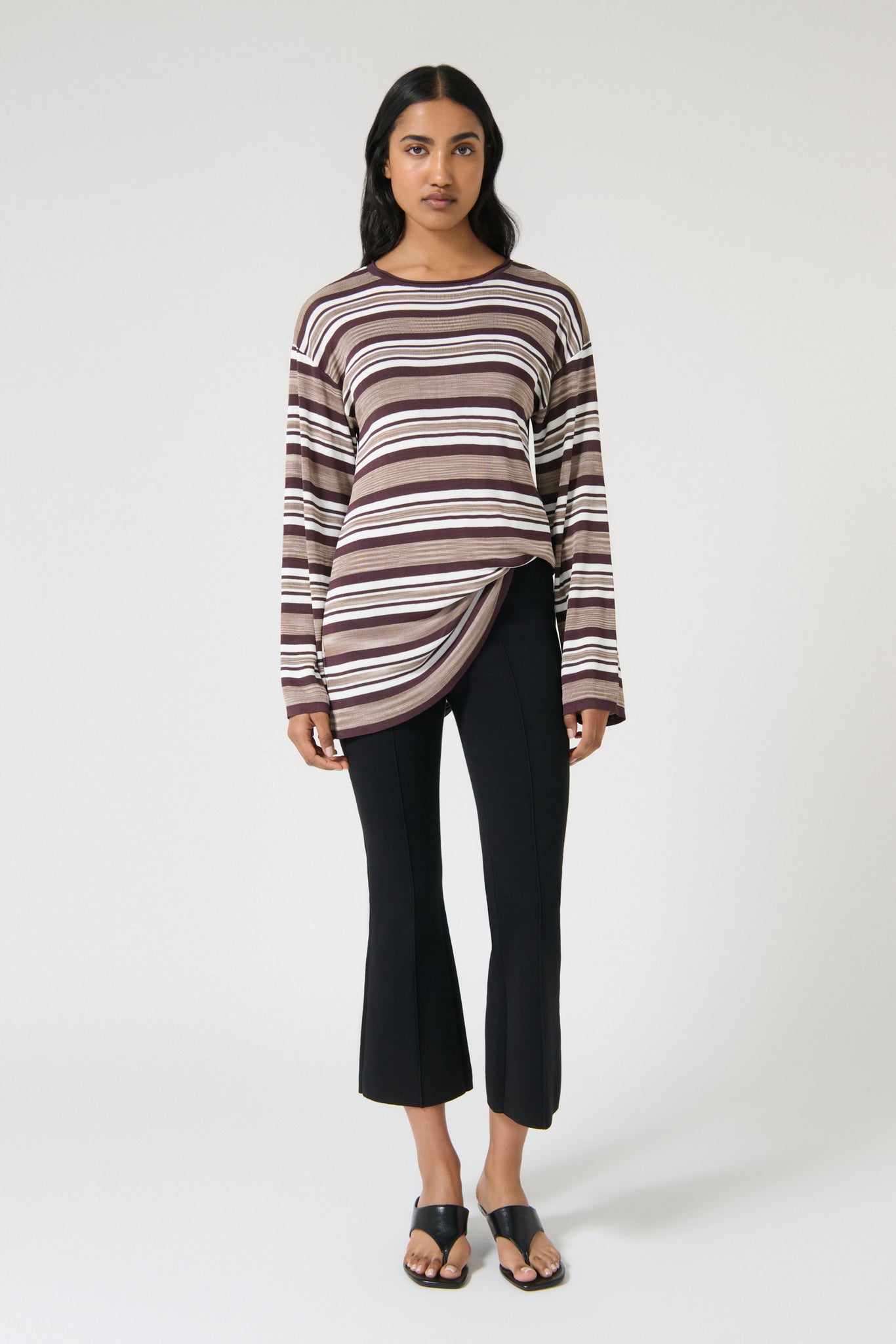 PAULA MINI DRESS - CHOC STRIPE